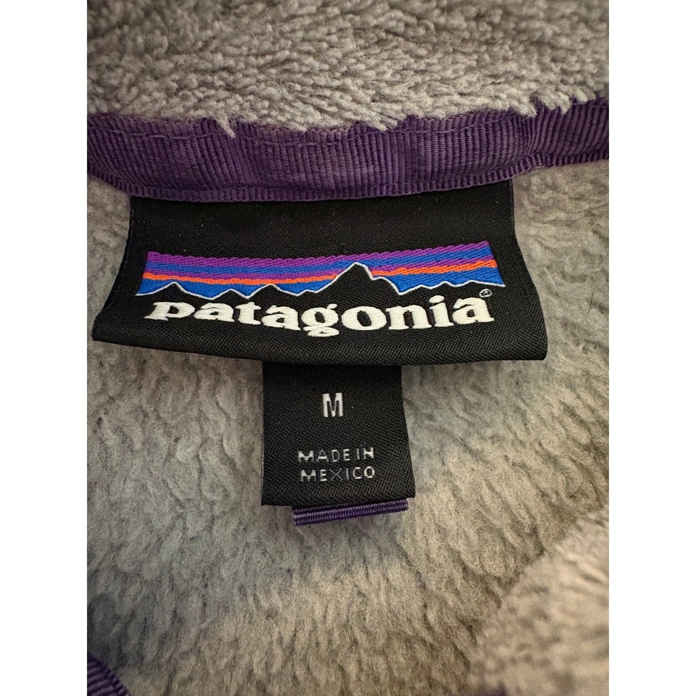 Patagonia Re-Tool Snap-T Fleece Pullover Womens Medium Grey Purple Polartec - Picture 3 of 11